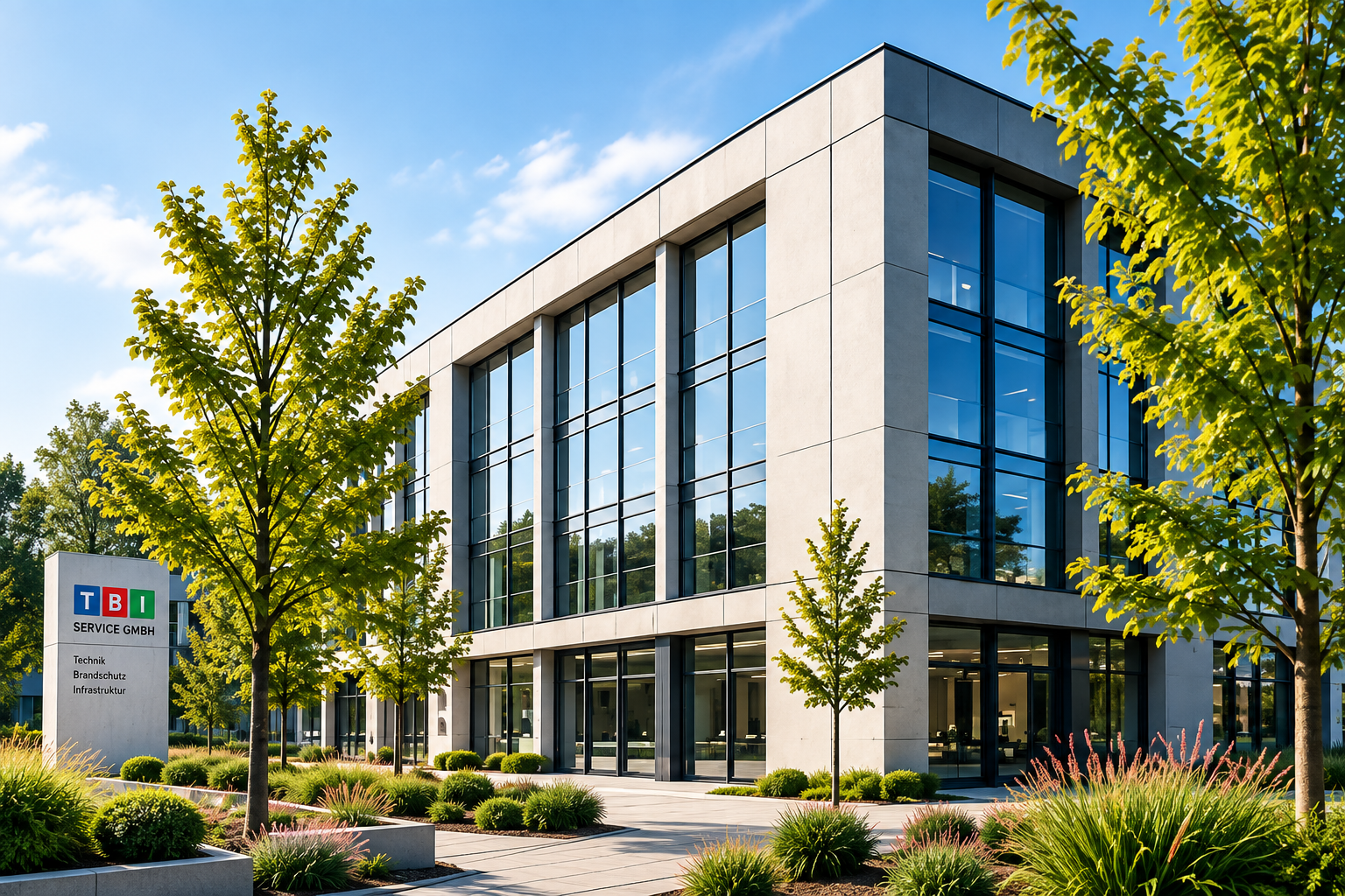 Modernes Gebäude der TBI SERVICE GMBH
